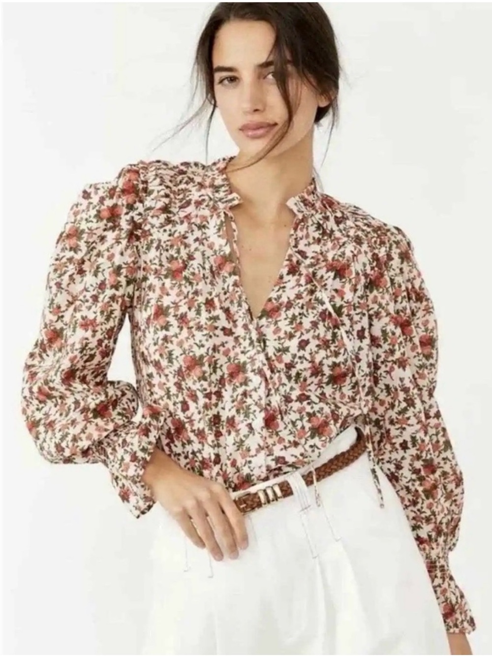 $98 Free People Meant To Be Vintage Boho Floral Blouse Top Size XS